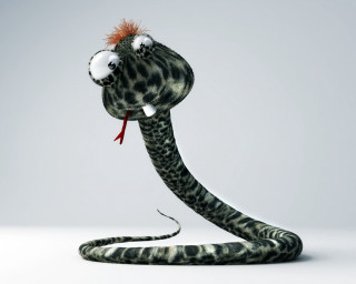 Snake red head white eyeball 2 - its head free wallpaper