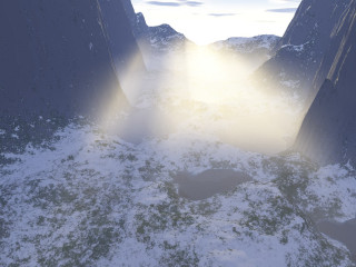 Large snowy mountain bright light - beeple free wallpaper
