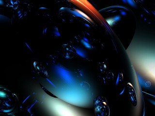 Blue orange object black background - object free wallpaper