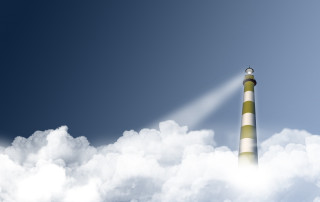 Tower light beam cloud sky - yellow stripe free wallpaper