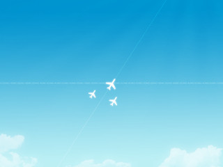 Airplanes flying blue sky white - beeple free wallpaper