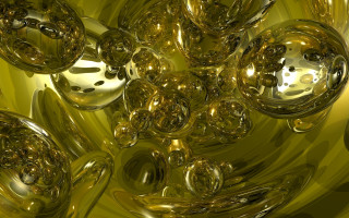 Shiny balls yellow black white - c4d free wallpaper
