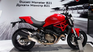 Red motorcycle showroom display museum - display free wallpaper