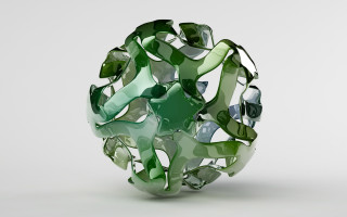 Green ball glass white table - ray free wallpaper