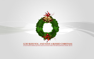 Christmas wreath bells holly leaves 4 - good free wallpaper