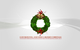 Christmas wreath bells holly leaves 2 - good free wallpaper