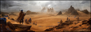 Desert man rock formation cloudy - a rock formation in the middle of it free wallpaper