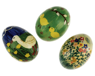 Painted eggs birds cloisonnism Baroque - painted free wallpaper