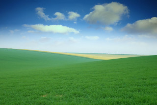 Green field blue sky clouds 54 - derold page free wallpaper