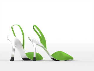 Green white shoes black heel - a black bottom free wallpaper