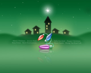 Christmas scene green background lightbulb - light bulb free wallpaper