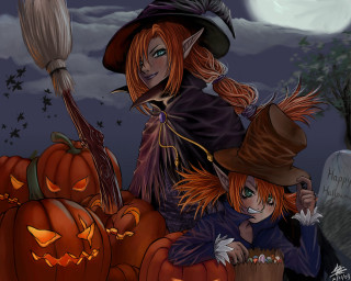 Witch little girl pumpkin patch - a little girl free wallpaper