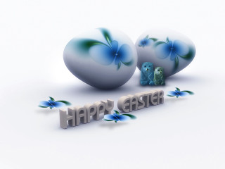 Happy easter eggs white surface - a white surface free wallpaper