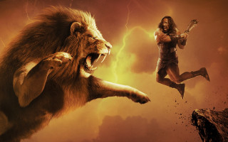 Man lion sword woman fantasy - david lachapelle free wallpaper