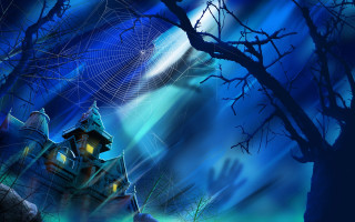 Creepy house spider web full 3 - a creepy house free wallpaper