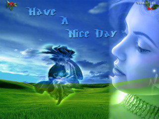 Blue hair green dress gothic - a green field free wallpaper