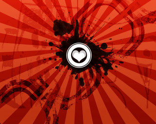Red background white black logo 6 - circle free wallpaper