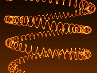 Orange spirals black background brown 2 - kinetic free wallpaper