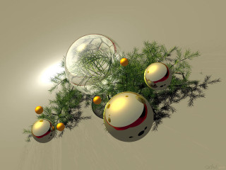 Christmas tree ornaments sunburst background - generative art free wallpaper