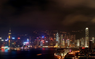 City skyline night lights buildings 10 - free new year wallpaper