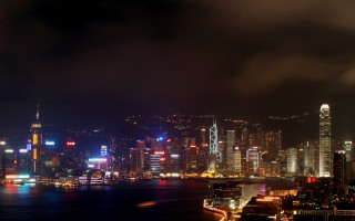 City skyline night lights buildings 11 - free new year wallpaper