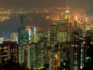 City skyline night lights tall 3 - tall building free wallpaper