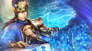 Man blue suit sword lightning - detailed face free wallpaper