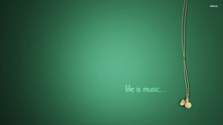 Green wall quote life is - a string free wallpaper