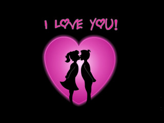 Couple kissing heart i love 9 - a couple kissing in front free wallpaper