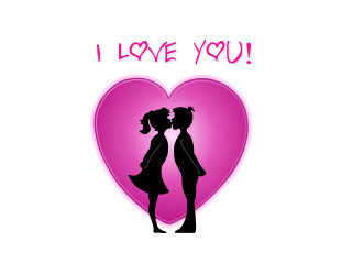 Couple kissing heart i love 6 - a couple kissing in front free wallpaper