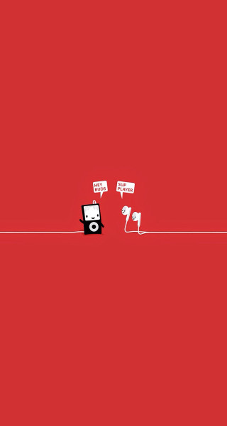 Red background black white speaker - funny free wallpaper