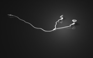 Earbuds cord black background white - a cord free wallpaper