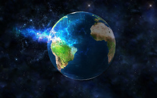 Earth stars space aurora planet - earth free wallpaper