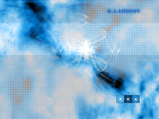 Blue white starcluster hologram cloud - abstract illusionism free wallpaper for desktop