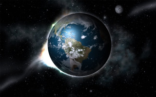 Bright light planet star background - center free wallpaper