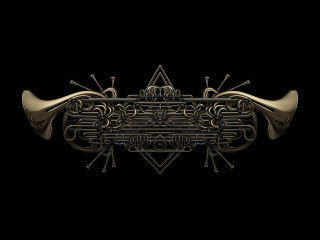 Black background gold design side 2 - earnst haeckel free wallpaper