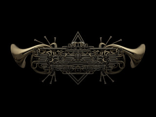Black background gold design side 3 - earnst haeckel free wallpaper