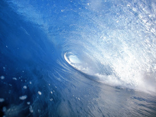 Breaking wave crashing ocean shoreline - a stock photo free wallpaper