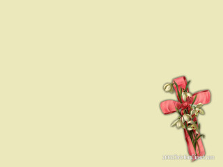Cross flowers yellow background pink - a bow free wallpaper
