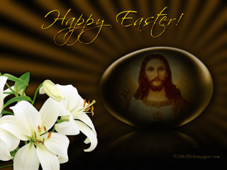 Jesus flowers happy easter message - radiant free wallpaper