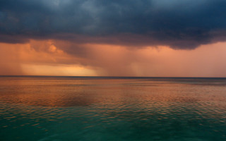 Storm ocean boat dark clouds - thunderstorm free wallpaper