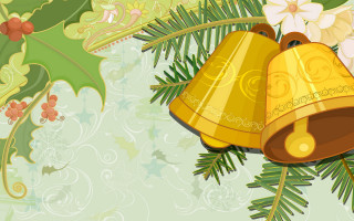 Christmas card bells pine holly 3 - afewerk tekle free wallpaper