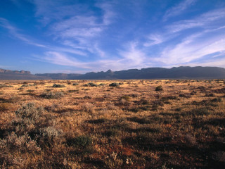 Field mountain blue sky clouds - a few bush free wallpaper