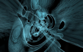 Blue flower black background white 3 - biomechanical free wallpaper