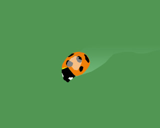 Cartoon ladybug floating green surface 2 - a green surface free wallpaper