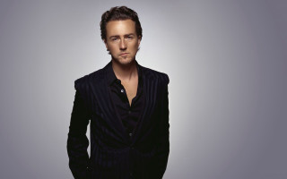 Man suit posing hands pockets 4 - his shirt open free wallpaper