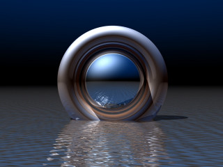 Circular object floating water night 2 - circular free wallpaper