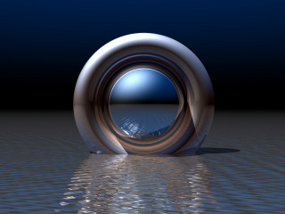 Circular object floating water night 4 - circular free wallpaper