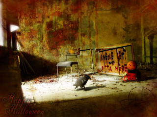 Bird standing room sign chair - grim free wallpaper