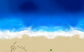 Beach wave kite flying heart - the sand free wallpaper